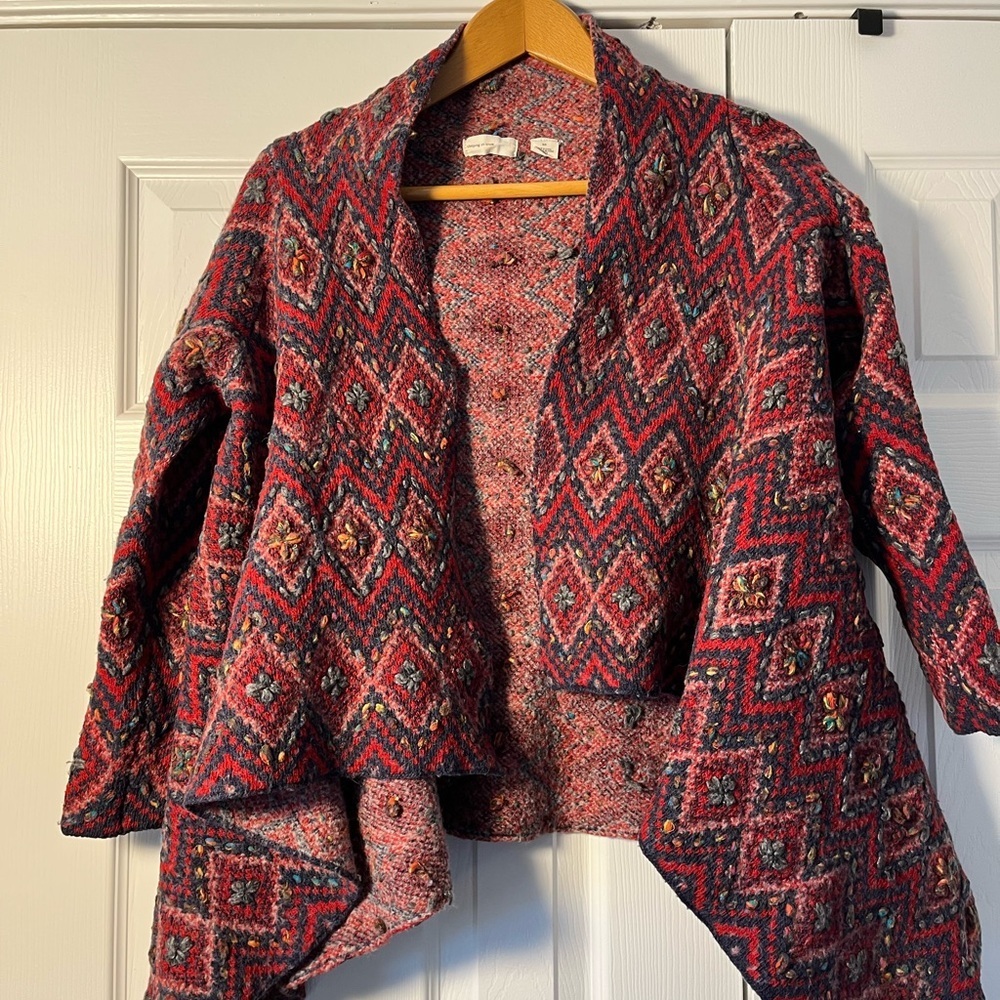 Anthropologie Sleeping on Snow Wool Blend Cardigan Size S - Picture 4 of 12